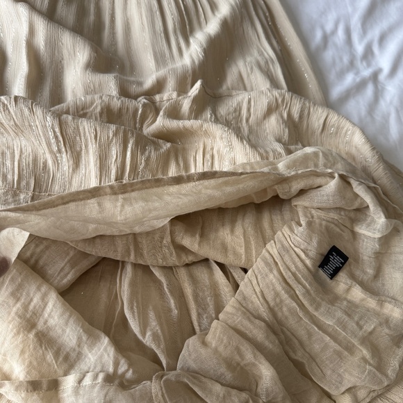 Mlle Gabrielle Sleeveless Tiered Maxi Dress Beige Size 3X NEW Boho Hippie Fairy - Picture 8 of 16